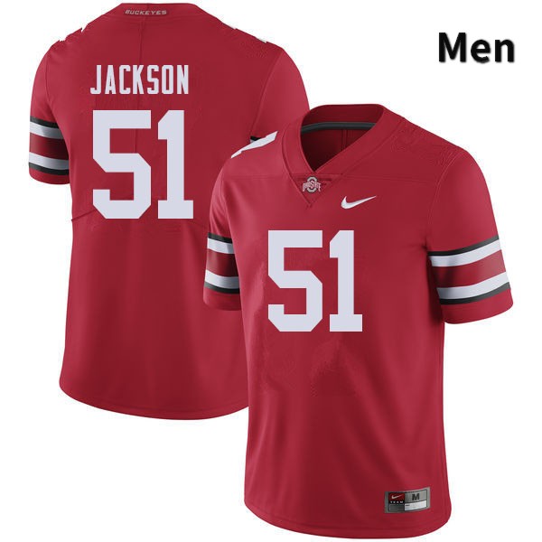 Men's Ohio State Buckeyes #51 Antwuan Jackson Red Authentic College Stitched Football Jersey 23JG046UX